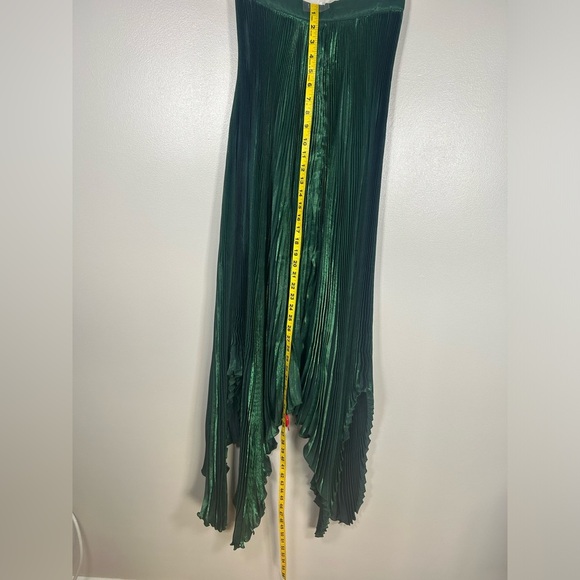 New NWT L'IDÉE Pleated Green Maxi Papillon Skirt in Pine Shimmer - Picture 15 of 17